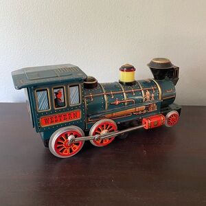 Vintage Blue Toy Train - “Western”